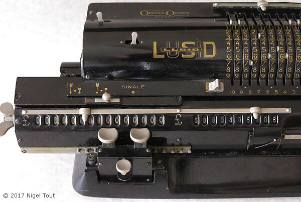 Original Odhner LUSID £ Sterling currency calculator